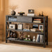 47 Inch Console Sofa Table with Drawer, Industrial Entryway Table with Storage Shelves, Storage Organizer for Hallway Living Room Couch Foyer Kitchen Counter, Grey Oak
