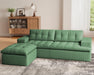Emerald Green Modularized Sectional Sofa With Ottoman