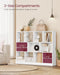Custos Collection - Bookshelf, 3-Tier Bookcase, Book Shelf, Open Storage Shelf, 9.4 X 49.6 X 39.4 Inches, for Living Room, Home Office, Dining Room, Cloud White ULBC454W01