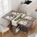 Folding Dining Table with Storage, Folding Kitchen Table with 6 Wheels, Drawer & Shelves, Compact Dining Table for Small Spaces