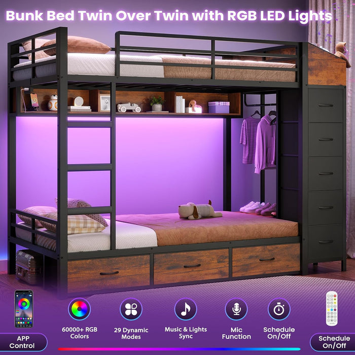 Black Industrial TwinOverTwin HeavyDuty Bunk Bed Outlets