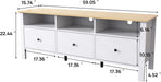 White TV Stand, Entertainment Center for Tvs up to 55"/60"/65", Modern Media Console with 3 Cabinets for Living Room