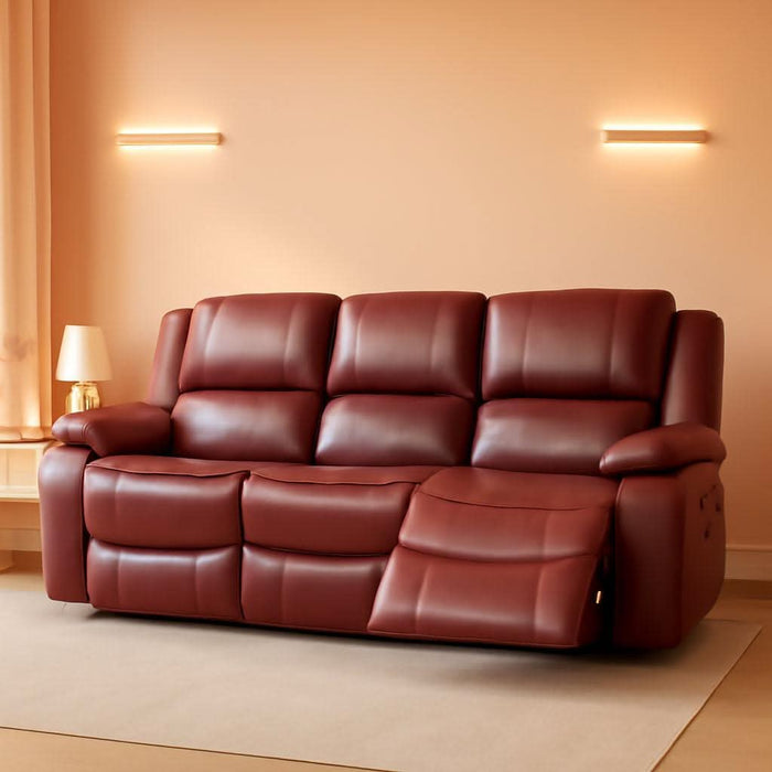 Coaster Home Furnishings - Camila - Fabric - Upholstered Motion Reclining Sofa with Wall-Hugger Design, Padded Armrests and Plump Cushions - Living Room - 30-Inch - Red - 610241