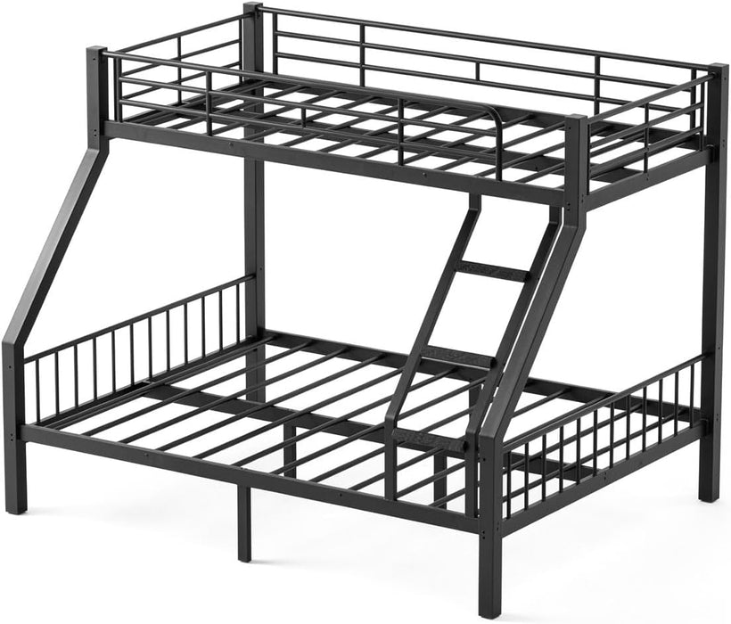 Twin XL Queen Bunk Bed Black IndustrialGradeSteelFrame