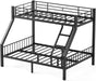 Twin XL Queen Bunk Bed Black IndustrialGradeSteelFrame