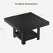 Square Dining Room Table for 4-6 People, Heavy Duty 350Lbs Kitchen Table with 2-Tier Storage, Waterproof Wooden Dinner Table with Sturdy Triangle Legs, Black.