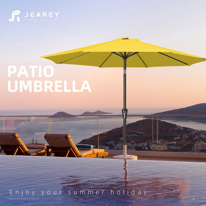 10 Ft Outdoor Patio Umbrella W/Tilt and Crank, Yellow