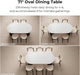 71" Oval Dining Table with Storage, Fluted Base, Black | Seats 4-6 for Daily Dining and up to 8 for Gatherings; 397 Lb Capacity, Hidden Storage, and Faux Quartz Finish.