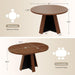 43.3In-59In Extendable round Dining Table for 4-6, Modern Wooden Kitchen Table for Dining Room, Adjustable Size Oval Circle Dinner Tables Furniture for Kitchen Living Room, Walnut Brown
