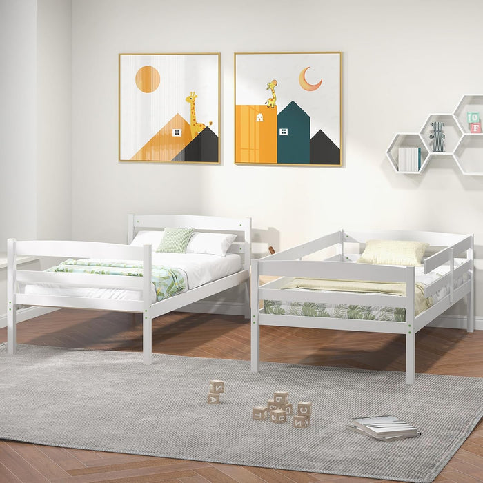 IndustrialStrength SolidWood Twin Over Twin Bunk Bed