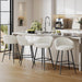 Barstools Set of 4, 30" Bar Height Velvet Bar Stools, Beige