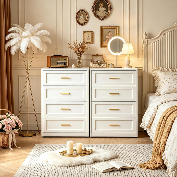 Tall White Dresser for Girls Bedroom,White Chest of Drawers for Bedroom,Metal Dressers for Kids Bedroom Living Room Hallway,Entryway, Nursy
