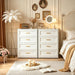 Tall White Dresser for Girls Bedroom,White Chest of Drawers for Bedroom,Metal Dressers for Kids Bedroom Living Room Hallway,Entryway, Nursy