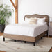 Home Collection Daejon Coastal Rattan Legs Camelback Headboard Full Size Bed BED8001A-F, Grey/Espresso
