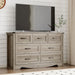 7-Drawer Dresser for Bedroom, Modern Wooden Chest of Drawers with Metal Handles, Anti-Tipping Design, Sturdy and Stable Storage Organizer for Living Room, Entryway, Home Office