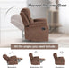 Manual Recliner Chair, Soft Fabric Overstuffed Recliner Single Sofa Recliner for Living Room, Heavy Duty and Safety Reclining Mechanism, Brown