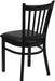 Hercules Series Vertical Back Metal Restaurant Chairs, Upholstered Armless Dining Chairs for Restaurants/Kitchens, Set of 2, Black