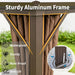 10x10 Ft Aluminum Hardtop Gazebo Weatherproof Netting