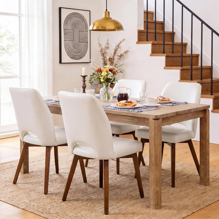 Dining Chairs Set of 4, Upholstered Kitchen Chairs, Beige