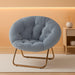 Comfy Saucer Chairs Cozy Faux Fur Soft Lounge Cute Folding Bedroom Living Room Seat Flexible Reading Foldable Seating for Kids Adults Thick Padded Metal Frame Modern for Home Office Classic Gray