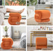 Modern Velvet Upholstered Ottoman, Comfortable Velvet Foot Stools, Exquisite End Table Pouf Stool Soft Shoe Stool, S Shape Ottoman for Makeup Room Living Room Bedroom Entrance (Orange)