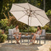 10FT Outdoor Patio Umbrella, Market Table Umbrella with Push Button Tilt and Crank, 8 Sturdy Fiberglass Ribs, UV Protection for Pool, Lawn, Deck, Backyard, Garden (Beige)