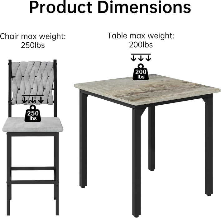 Gray Velvet Contemporary Counter Height Dining Set