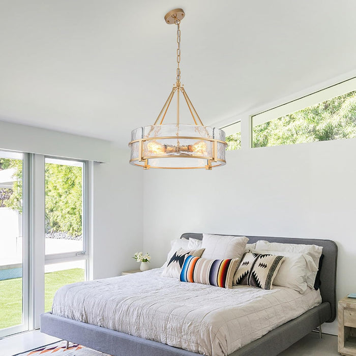 20.47" Modern Glass Chandelier, Gold Dining Room Light Fixtures over Table