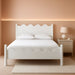 Malaya Modern White Wood Full Platform Bed with Scalloped Edges