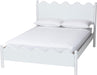 Malaya Modern White Wood Full Platform Bed with Scalloped Edges