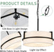 PureWhite Linen Drum Pendant Chandelier 15.7Inch Wide