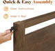 Queen Size Solid Wood Bed Frame with Headboard, Minimalist Platform Bed with Wooden Slats Support/No Box Spring Needed/Easy Assembly/Noise-Free, Dark Brown