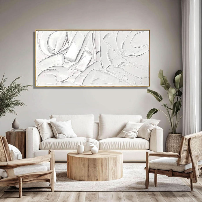 Abstract Oil Painting Artwork Framed Canvas Art Maximalist Decor 24"X48" Modern Painting Wall Art Kitchen Decorations Wall White Office Decor