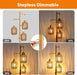 Dimmable Boho Floor Lamp - 3 Light Farmhouse Rattan Floor Lamp for Living Room, Industrial Tree Floor Lamps with 3 X 6W LED Bulbs, Rustic Standing Tall Lamp for Bedroom, 68", Gold