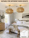 20 Inch Boho Rattan Fandelier Ceiling Fans with Lights and Remote Control
