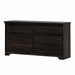 4 Piece Double Dresser Tall Chest and 2 Nightstand Bedroom Set in Rubbed Black