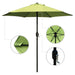 7.5Ft Patio Umbrella with Crank - Green