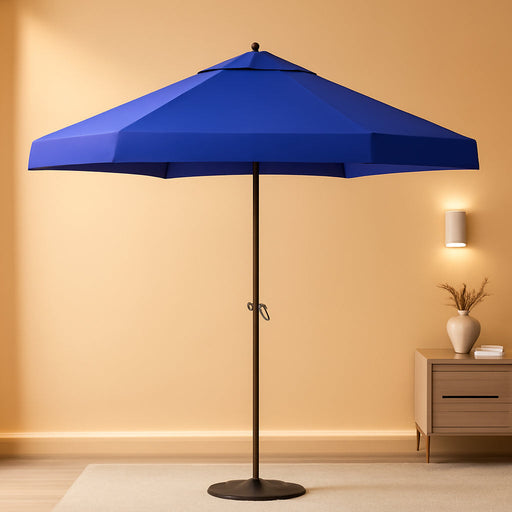 CROWN SHADES 9Ft Patio Umbrella Olefin Slot-Lock Double-Layer Design