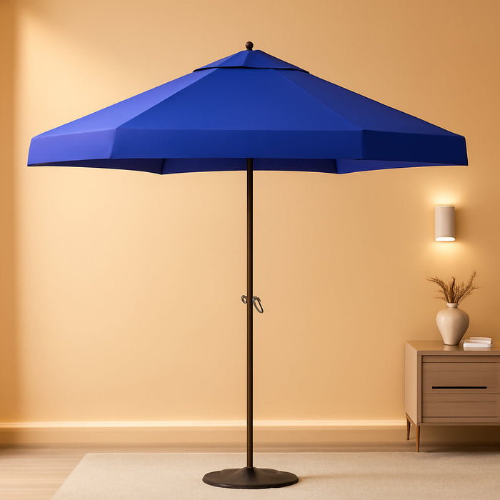 CROWN SHADES 9Ft Patio Umbrella Olefin Slot-Lock Double-Layer Design