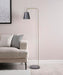 Steady Brass Floor Reading Lamp – Adjustable Standing Lamp with Solid Base, Reading Lamps Floor Standing, Grey Reading Floor Lamp for Living Room or over Chair Use