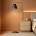 Steady Brass Floor Reading Lamp – Adjustable Standing Lamp with Solid Base, Reading Lamps Floor Standing, Grey Reading Floor Lamp for Living Room or over Chair Use
