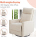 Recliner Chair Swivel Rocking for Living Room, Glider Rocker Recliner Nursery Chair with Extra Large Footrest for Home, High Back, Upholstered Deep Seat (Beige)