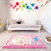 Vibrant Pink 3D TexturedDurable Play Rug 31.5x44.5Inches
