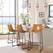 30 Inch Counter Height Bar Stools Set of 3, Faux Leather Bar Chairs