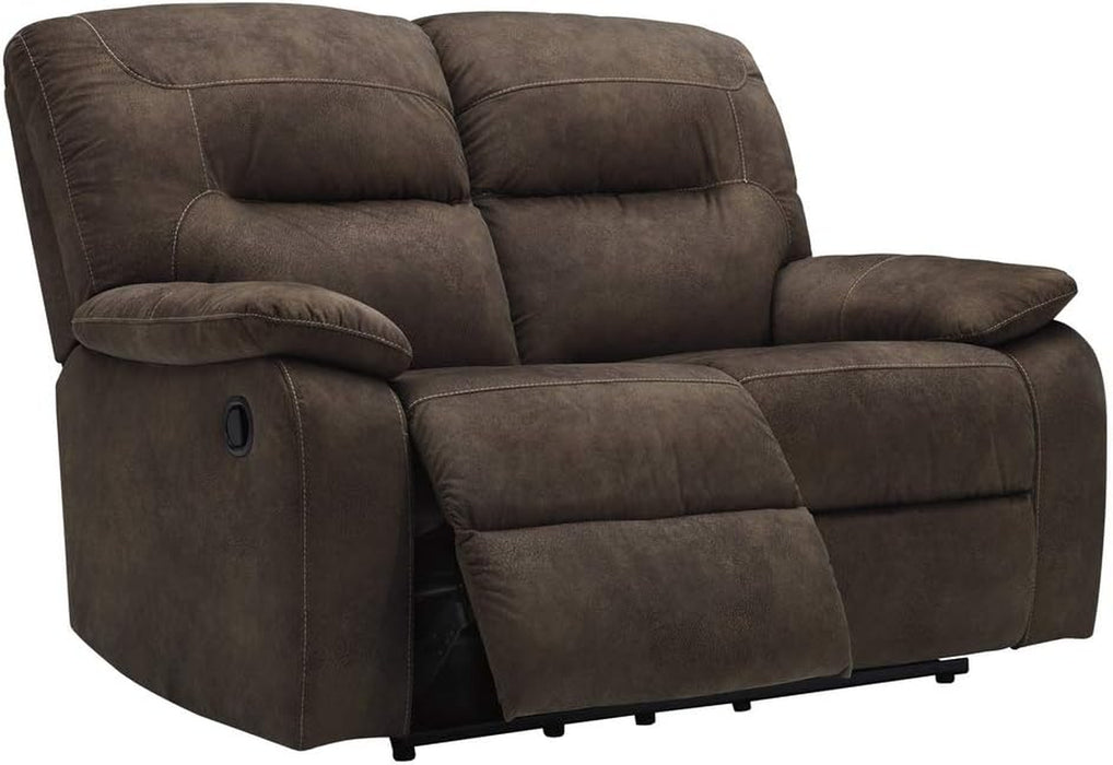 Faux Leather Recliner Loveseat - Brown