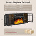 80" Fireplace TV Stand with 3-Sided Glass, TV Cabinet for Tvs up to 90", Modern Media Entertainment Center with Farmhouse Glass Door Storage Cabinets, for Living Room, Black