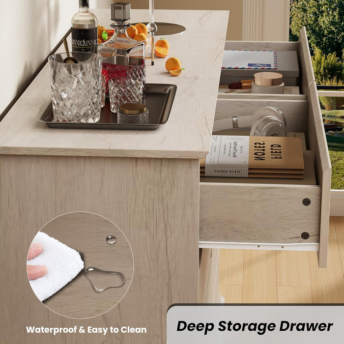 Oak Finish Bedroom Dresser With Substantial Drawers