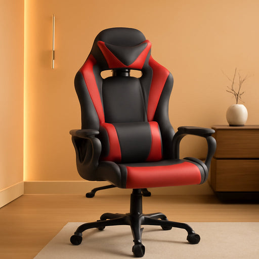 Gaming Chair Racing Chair Office Chair Ergonomic High-Back Leather Chair Reclining Computer Desk Chair Executive Swivel Rolling Chair with Adjustable Headrest Lumbar Support for Women, Men