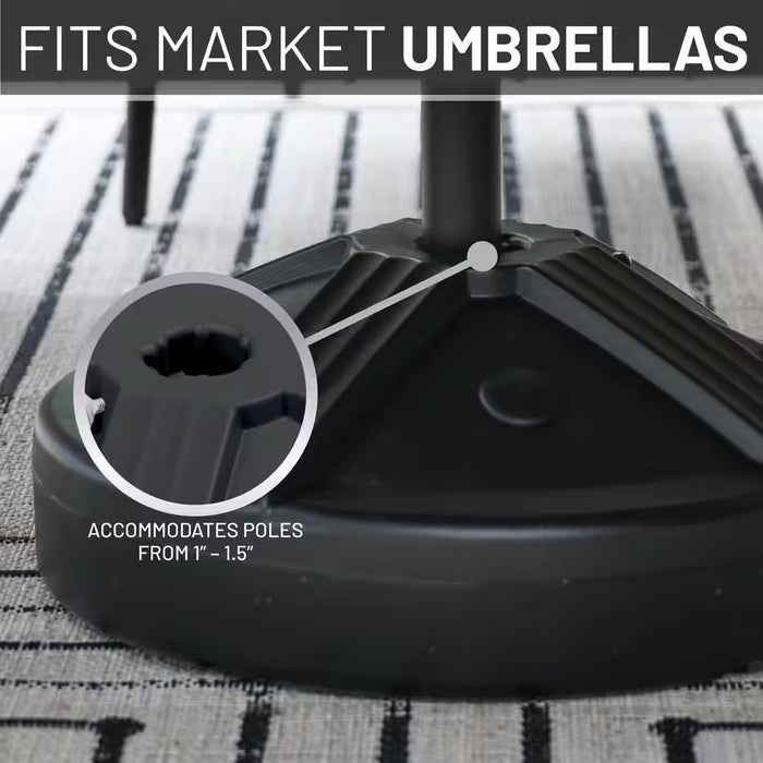 US Weight Durable 50 Lbs. Umbrella Base Designed to Be Used with a Patio Table in Black