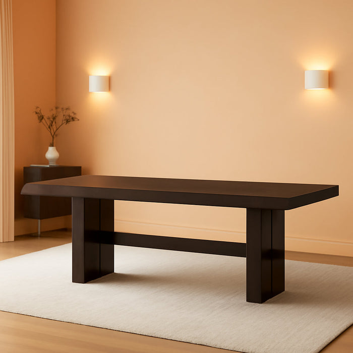 Burkhaus Traditional Rectangle Extension Dining Room Table, Dark Brown